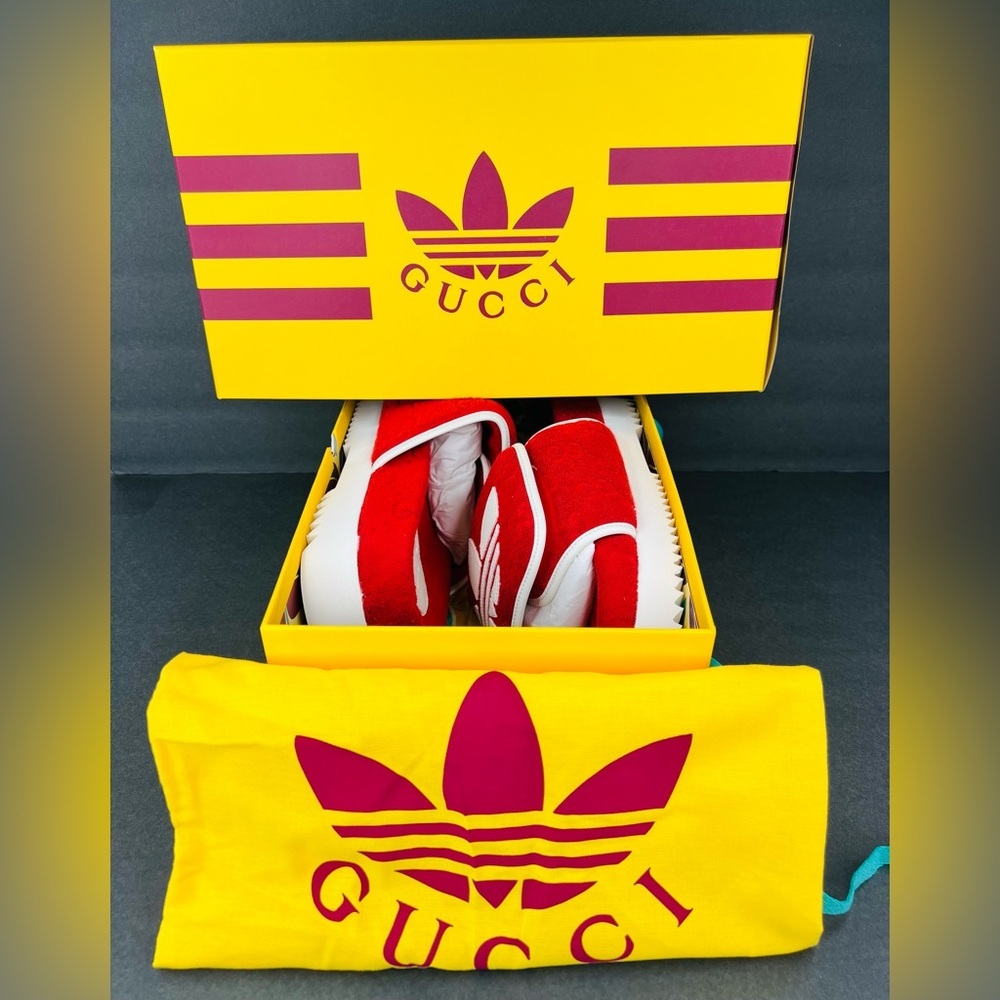 Gucci X Adidas GG Magic Sponge Demetra Vegan Logo Slides UK 11 - US 11.5 - EU 45 - Picture 2 of 14
